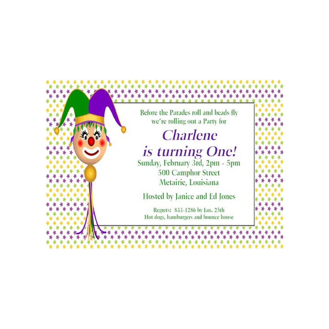 JESTER ON A STICK CUSTOM INVITATION