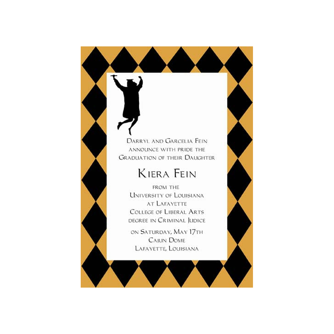 JUMPING FOR GRADUATION CUSTOM INVITATION