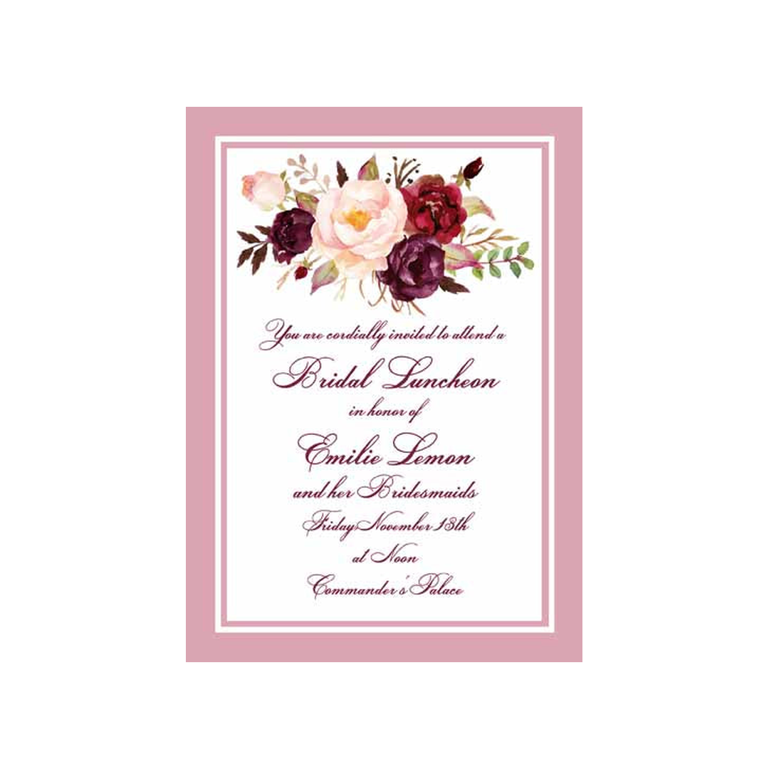 KISSING FLOWERS CUSTOM INVITATION