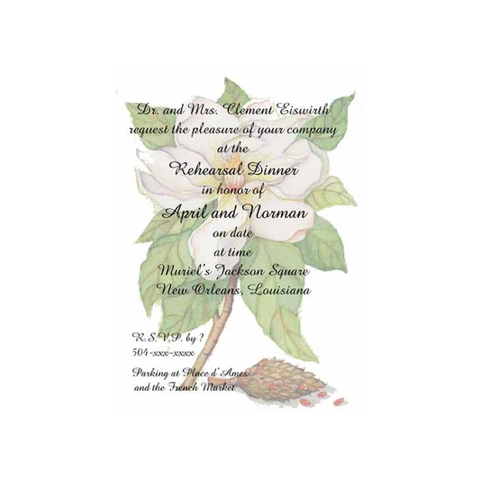 MAGNOLIA BRANCH CUSTOM INVITATION