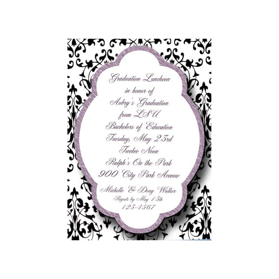 MARBLE FRAME LEAF BACKGROUND CUSTOM INVITATION