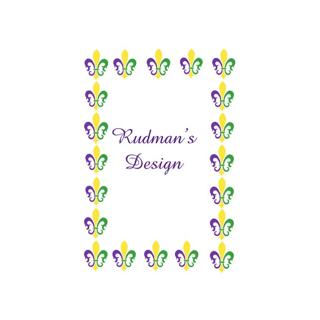 MARDI GRAS COLOR FLEUR DE LISES CUSTOM INVITATION