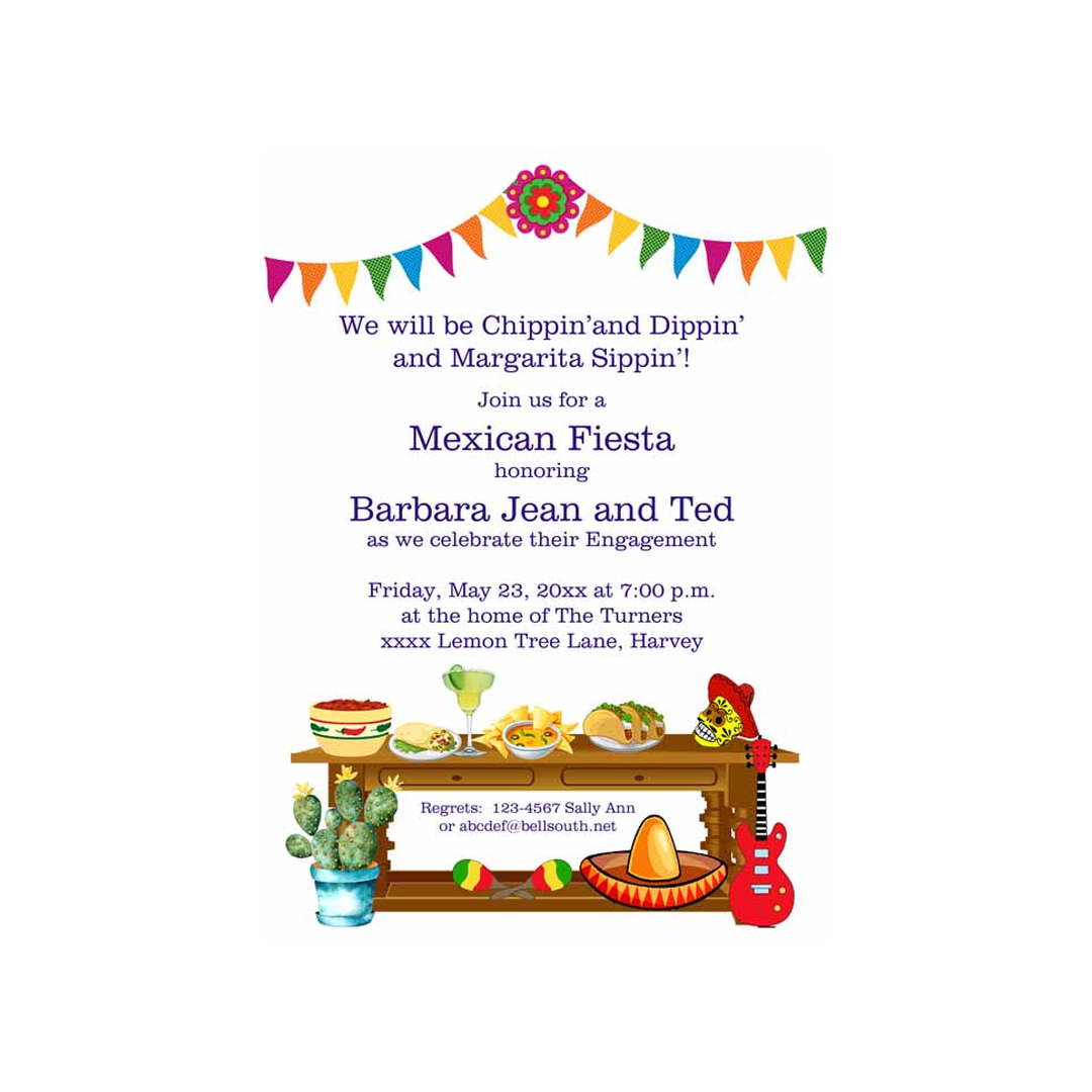 MEXICAN FIESTA TABLE CUSTOM INVITATION