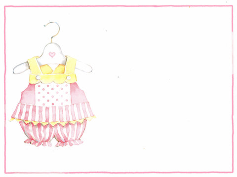 SOFT PINK AND YELLOW BABY GIRL SUNDRESS - BLANK STOCK INVITATION