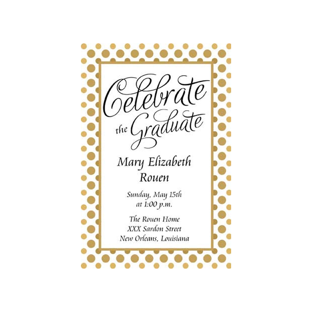 MODERN GRADUATION DOTS CUSTOM INVITATION