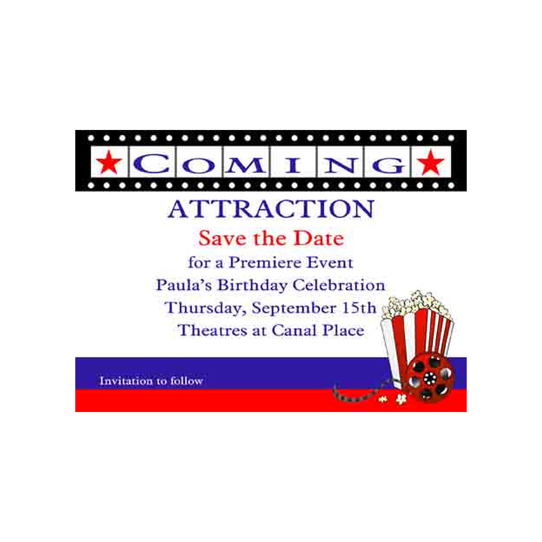 MOVIE ATTRACTIONS CUSTOM INVITATION
