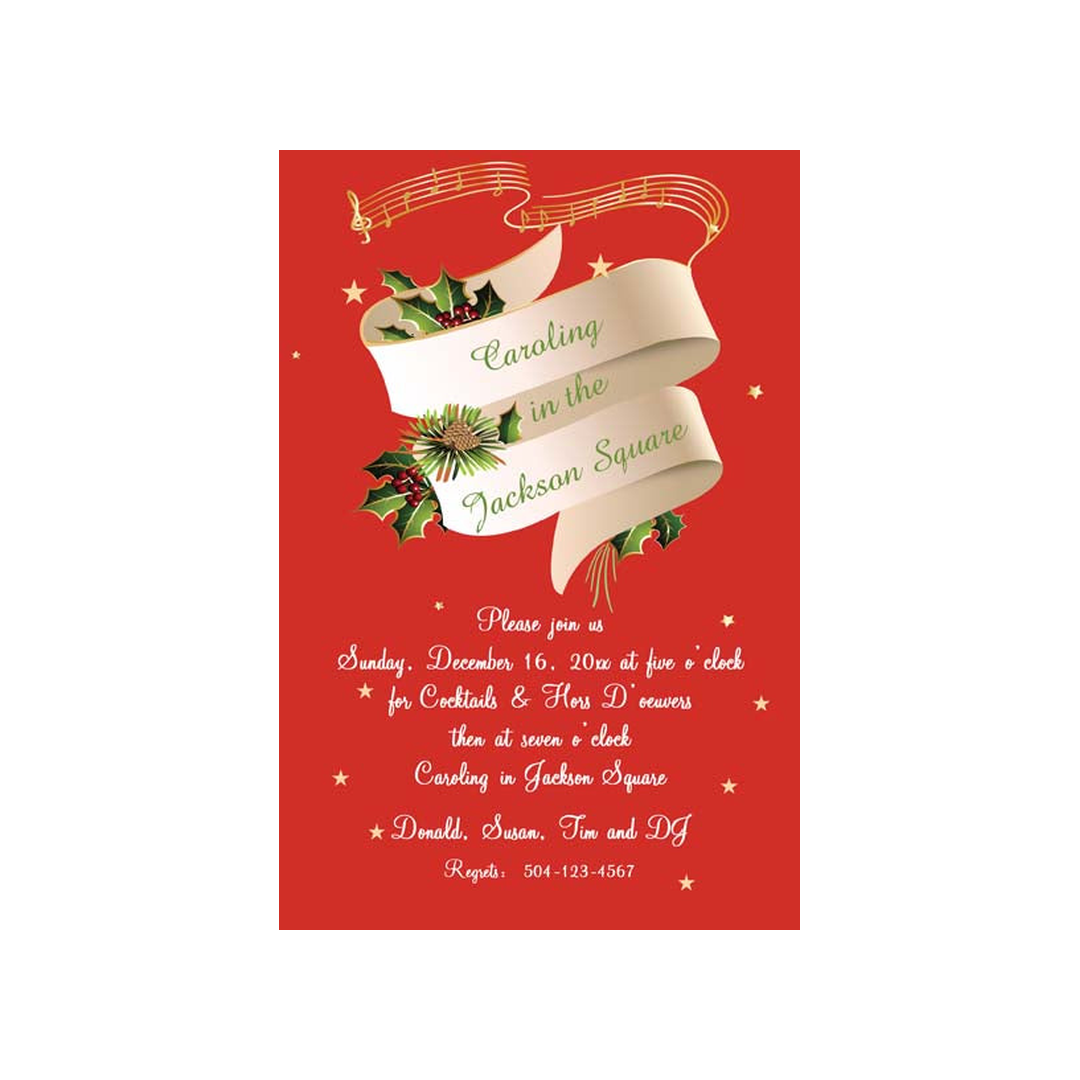MUSIC NOTES AND RIBBONS CUSTOM INVITATION