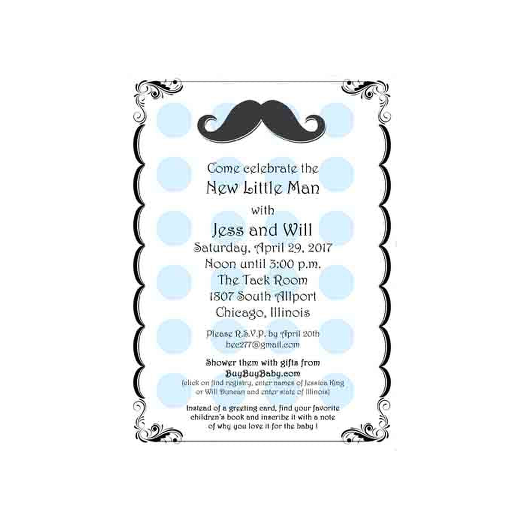 MUSTACHE CUSTOM INVITATION