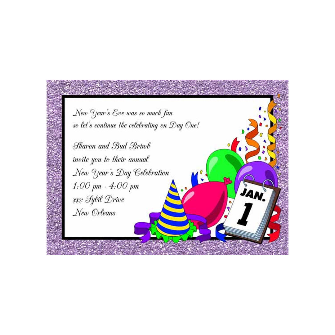 NEW YEARS JANUARY 1ST CUSTOM INVITATION