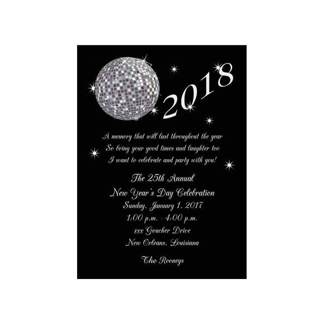 NEW YEAR DISCO BALL CUSTOM INVITATION