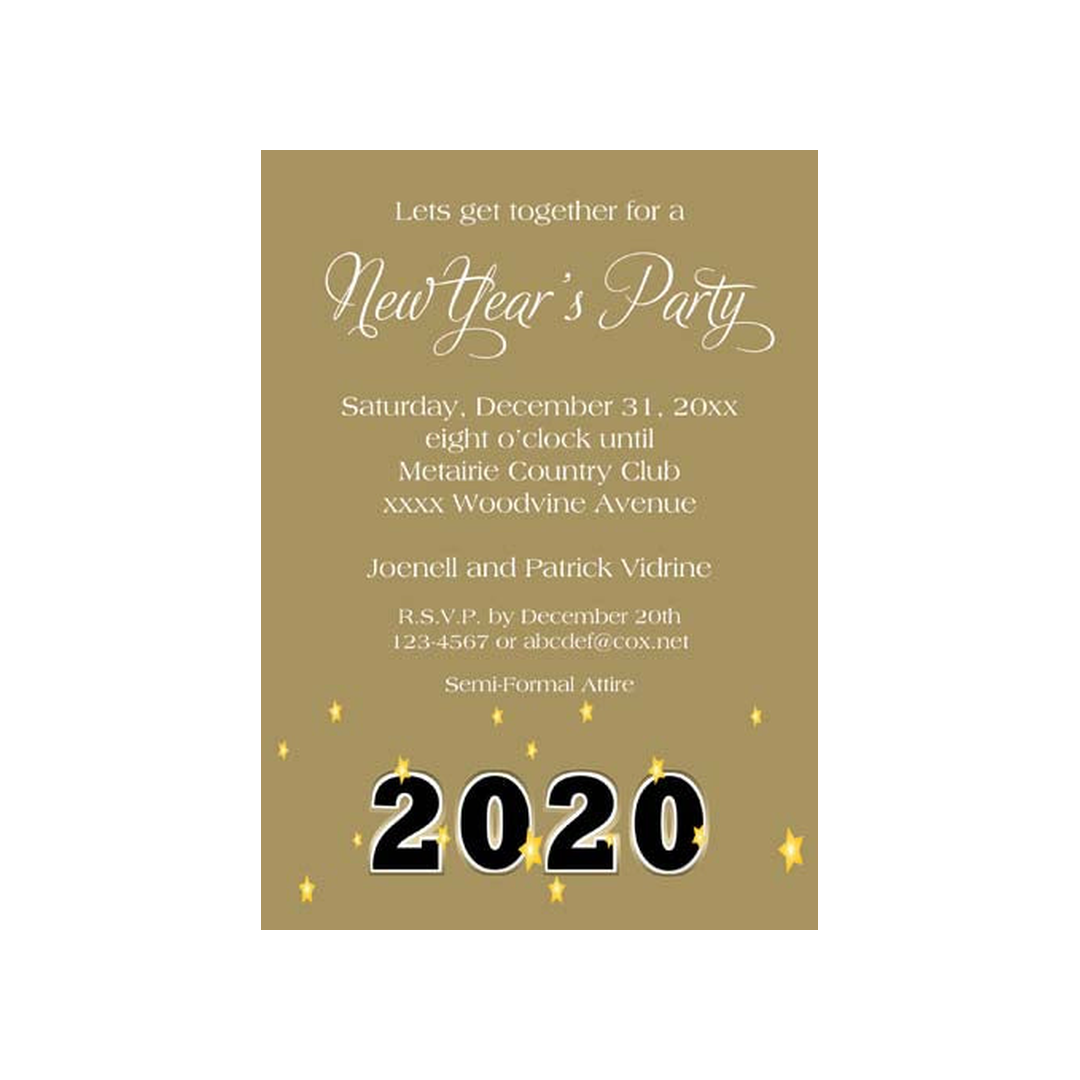 NEW YEAR'S 2020 CUSTOM INVITATION