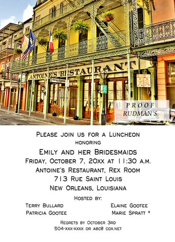 ANTOINE'S RESTAURANT FULL VIEWCUSTOM INVITATION