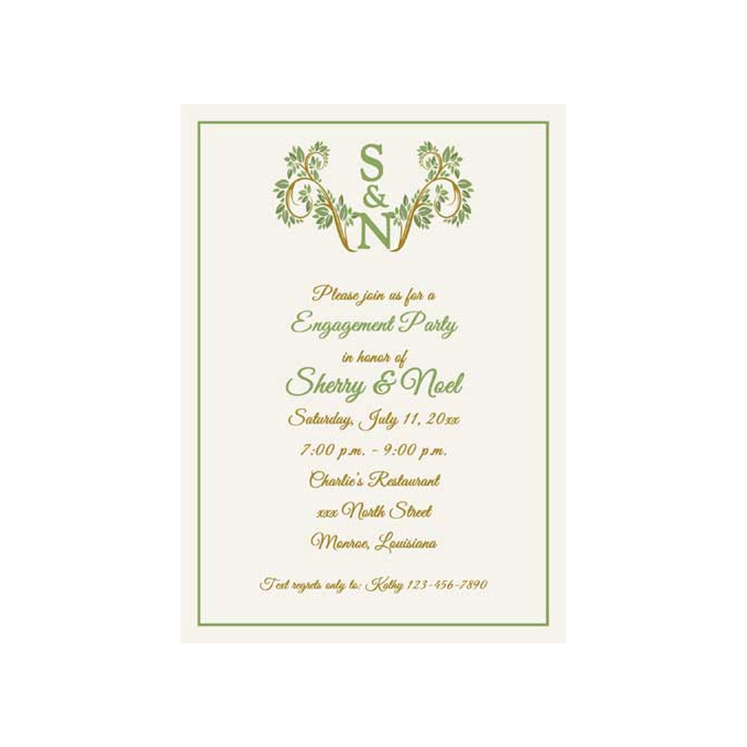 OLIVES LEAVES CUSTOM INVITATION
