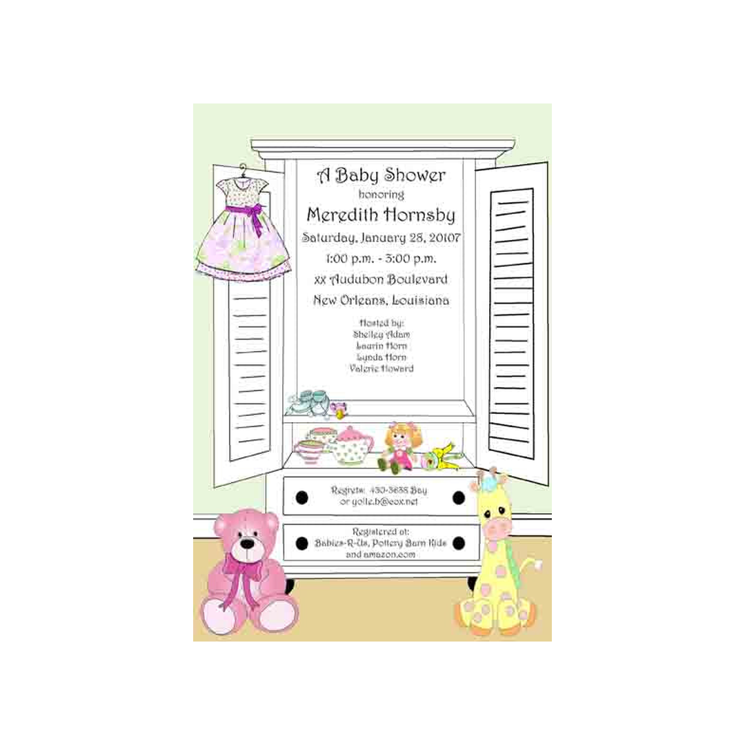 OPEN ARMOIRE CUSTOM INVITATION