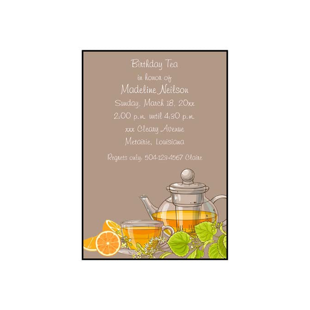 ORANGE SLICES AND TEA CUSTOM INVITATION
