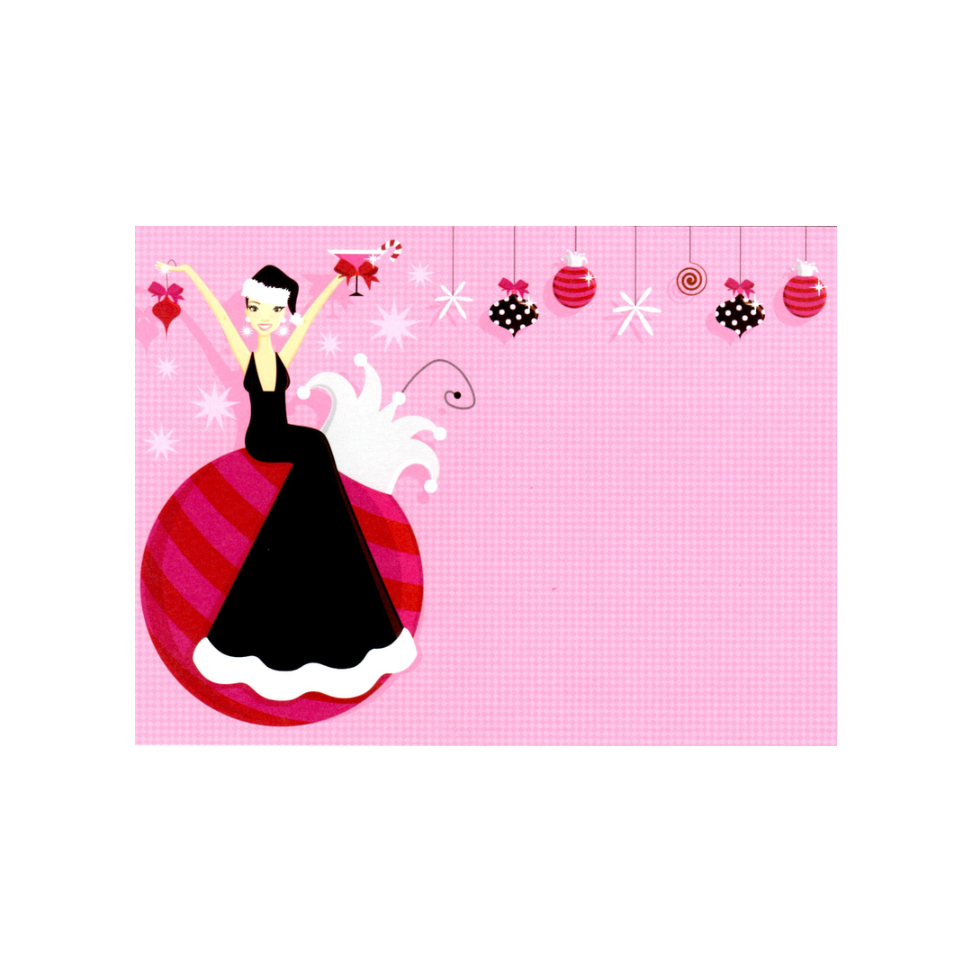 ORNAMENT COCKTAIL GIRL - BLANK STOCK INVITATION