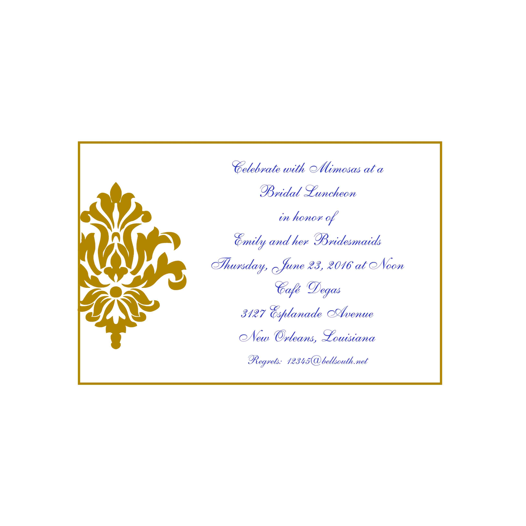 ORNATE FLEUR DE LIS 2 CUSTOM INVITATION