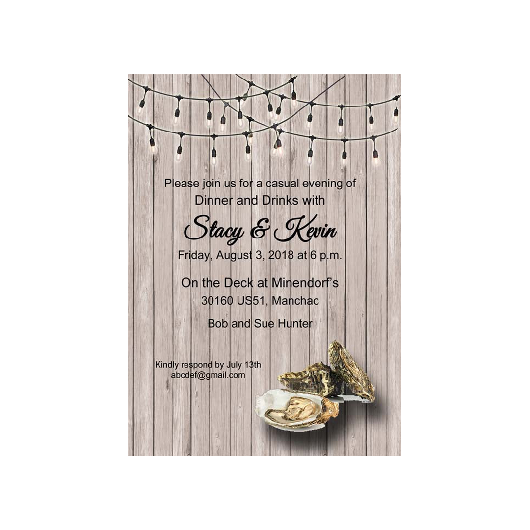 OYSTER AND WOODS CUSTOM INVITATION