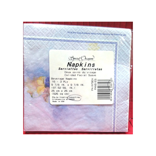 PAINT BOX PANSIES BEVERAGE NAPKINS