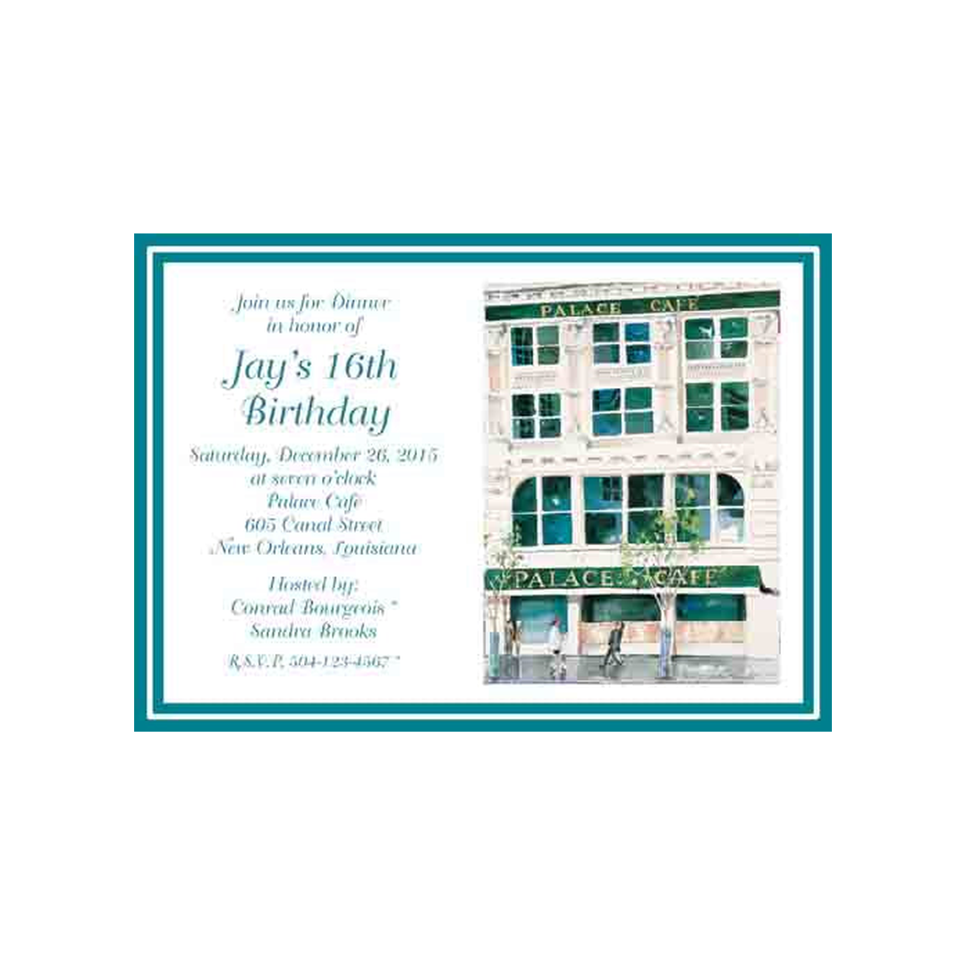PALACE CAFE RESTAURANT CUSTOM INVITATION