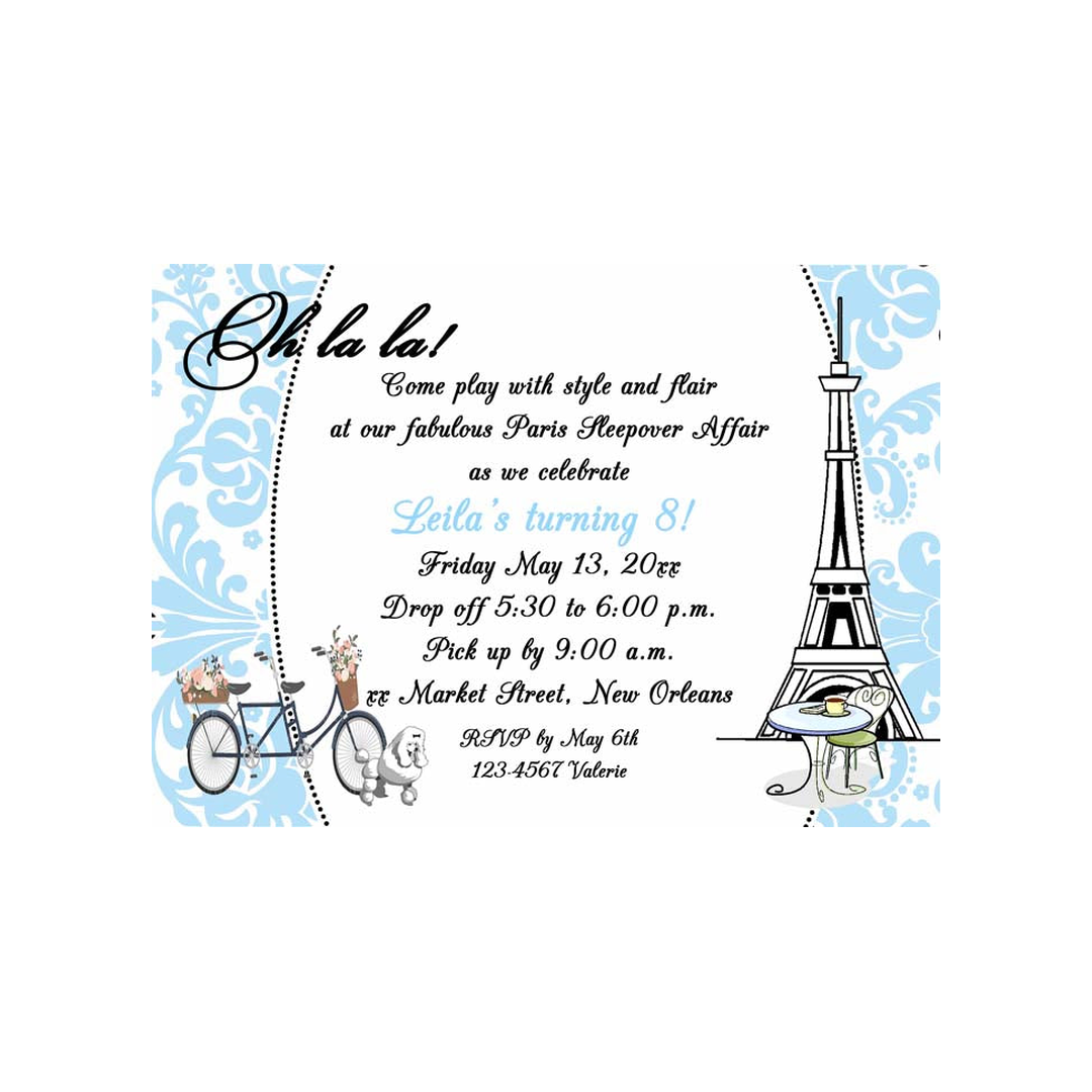 PARIS AND DAMASK CUSTOM INVITATION