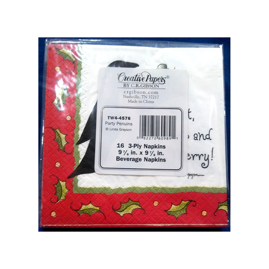 PARTY PENGUINS PAPER BEVERAGE NAPKINS