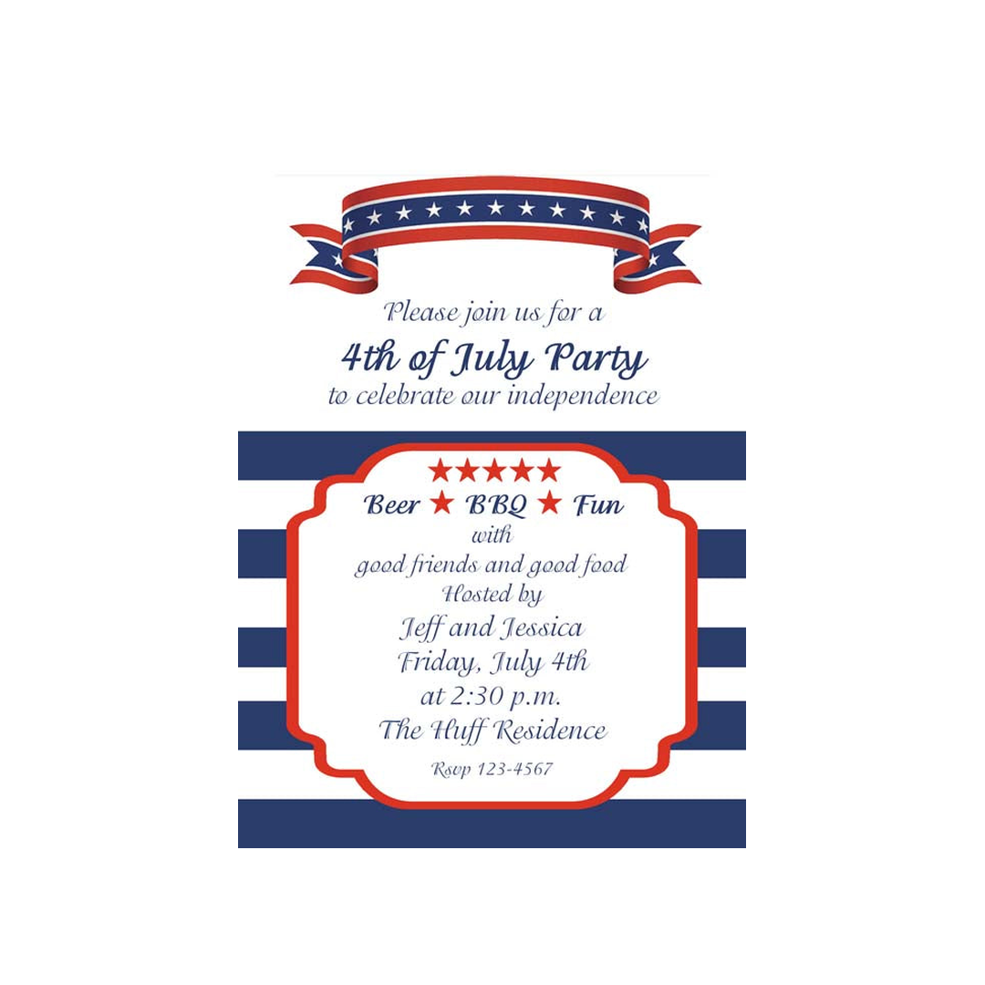 PATRIOTIC RIBBON CUSTOM INVITATION