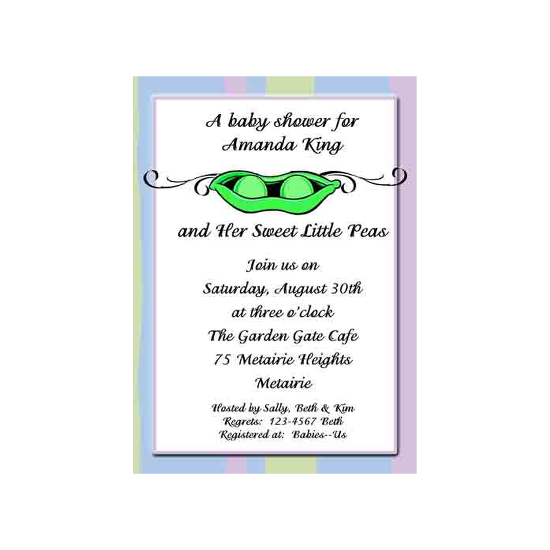 PEAS IN A POD CUSTOM INVITATION