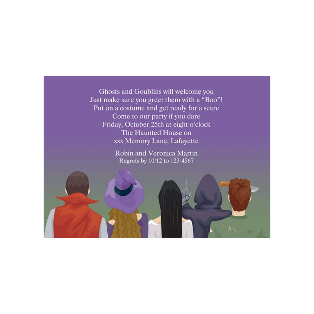 PEOPLE IN HALLOWEEN COSTUMES CUSTOM INVITATION