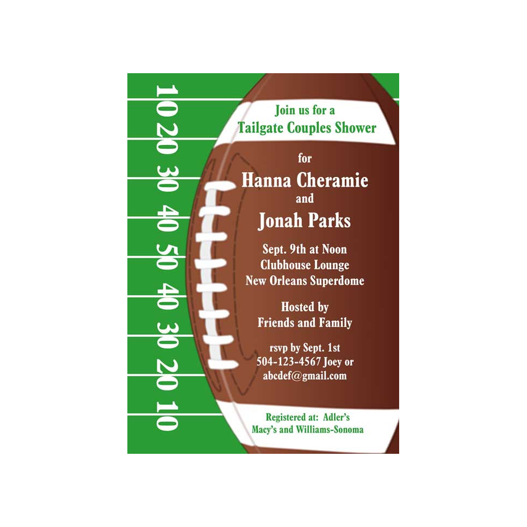 PIGSKIN - FOOTBALL CUSTOM INVITATION