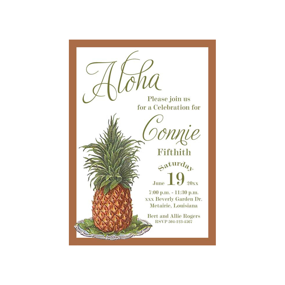 PINEAPPLE ON TRAY CUSTOM INVITATION
