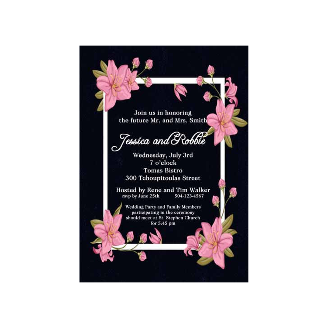 PINK AZALEAS CUSTOM INVITATION