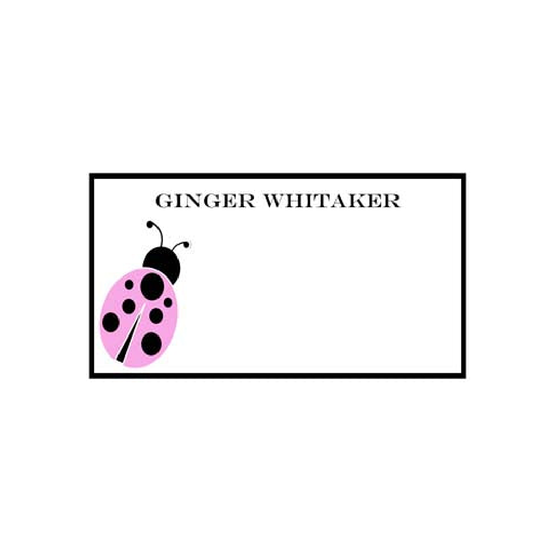 PINK LADYBUG PERSONALIZED GIFT OR CALLING CARDS
