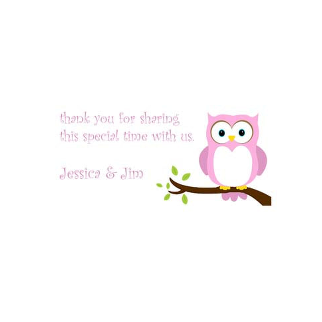 PINK OWL PERSONALIZED GIFT OR CALLING CARDS