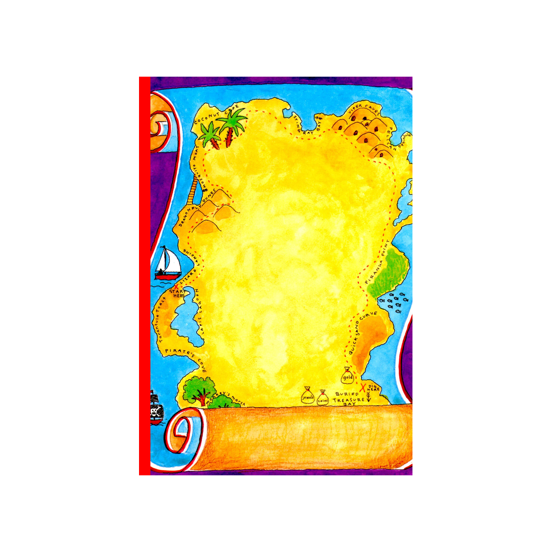 PIRATE MAP - BLANK STOCK INVITATION