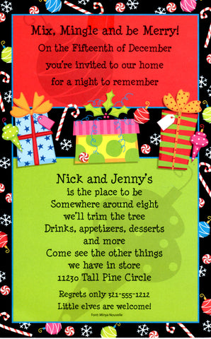 STOCKINGS AND PRESENTS BLANK STOCK INVITATION