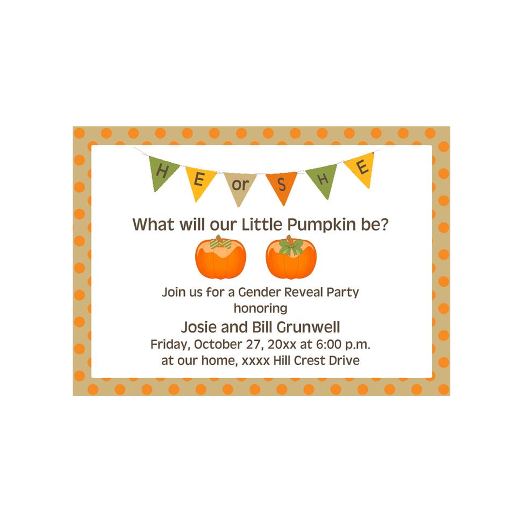 PUMPKINS - HE OR SHE CUSTOM INVITATION