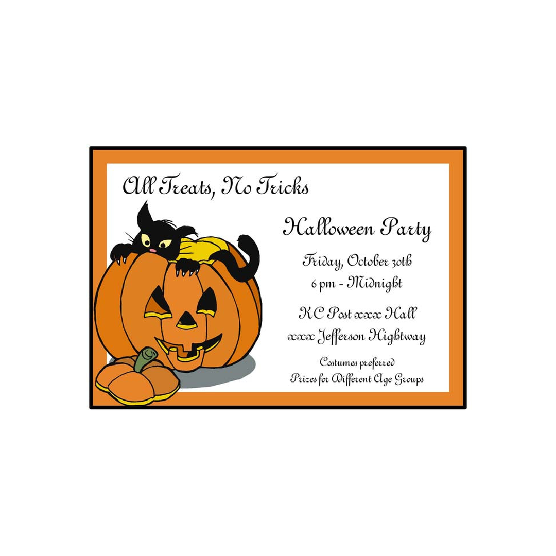 PUMPKIN AND CAT CUSTOM INVITATION