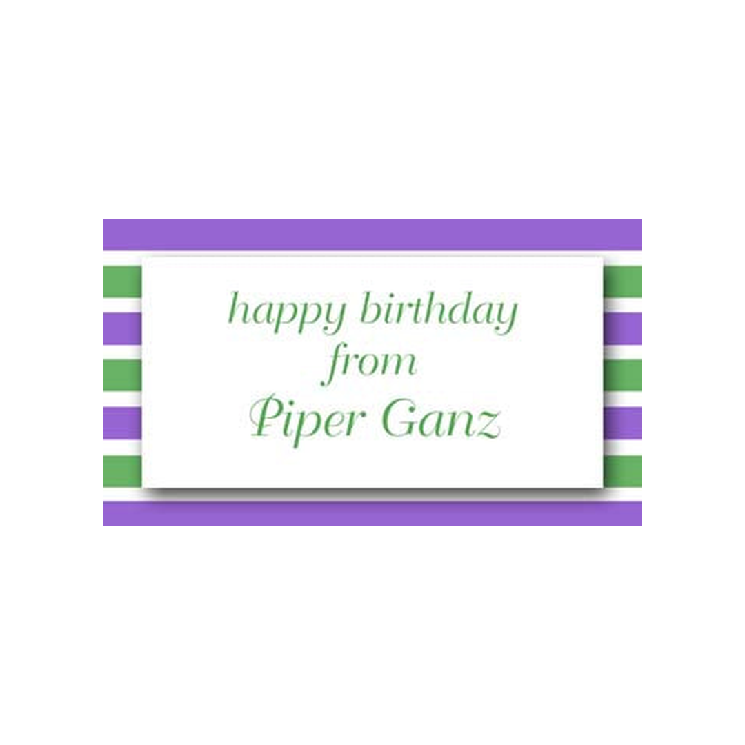 PURPLE GREEN STRIPES PERSONALIZED GIFT OR CALLING CARDS