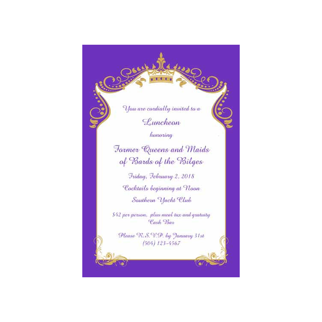 QUEEN SWIRL CUSTOM INVITATION