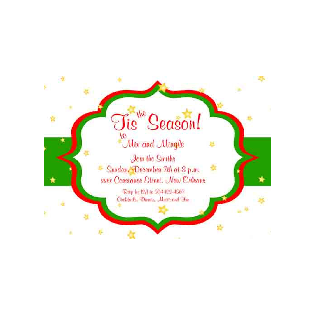 RED AND GREEN DOUBLE FRAME CUSTOM INVITATION