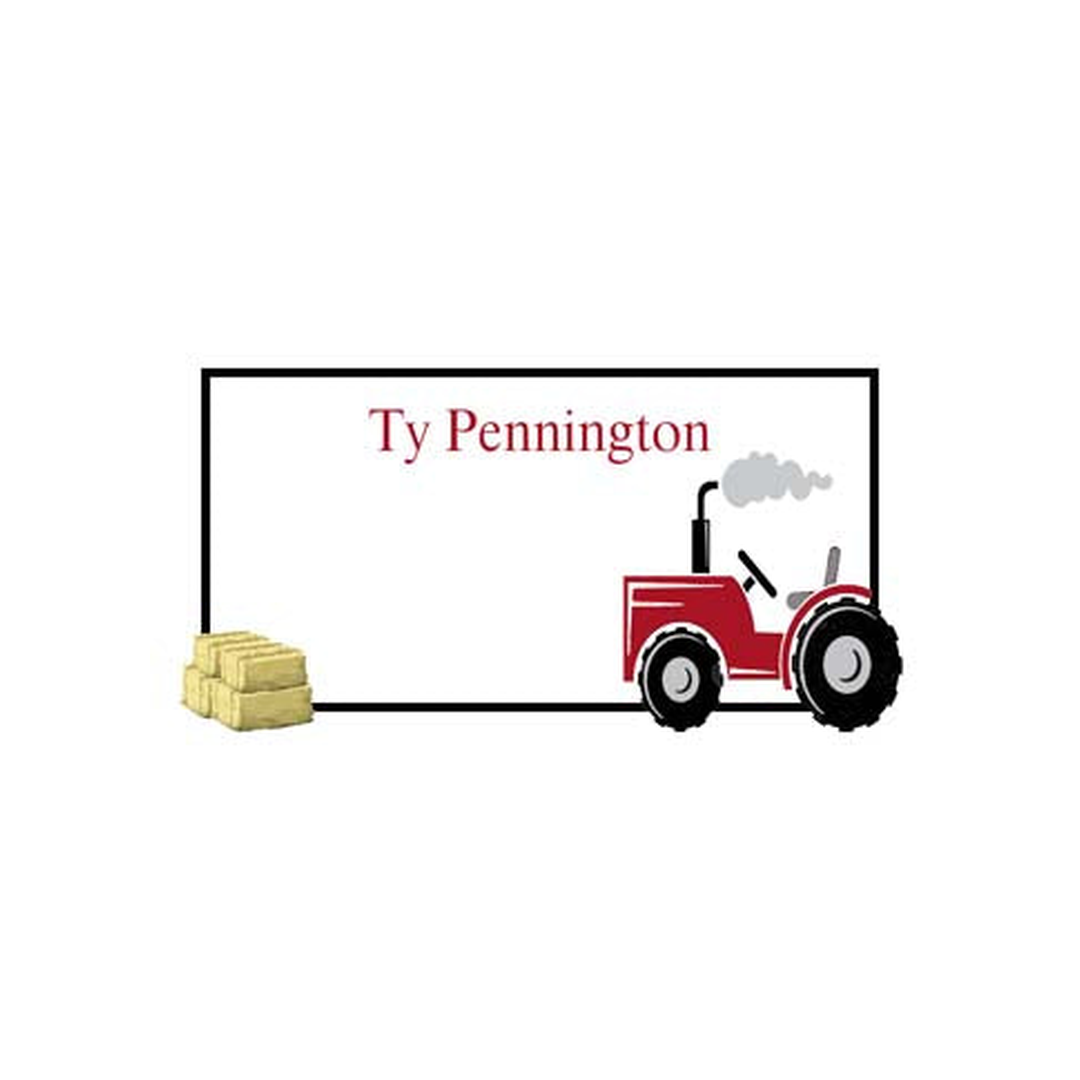 RED TRACTOR PERSONALIZED GIFT OR CALLING CARDS
