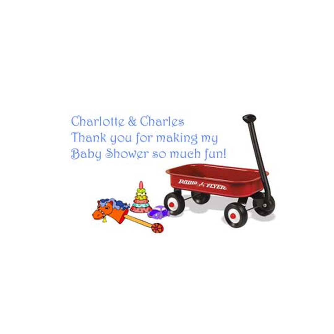 RED WAGON PERSONALIZED GIFT OR CALLING CARDS
