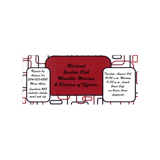 RETRO MODERN RED AND BLACK - BLANK STOCK INVITATION