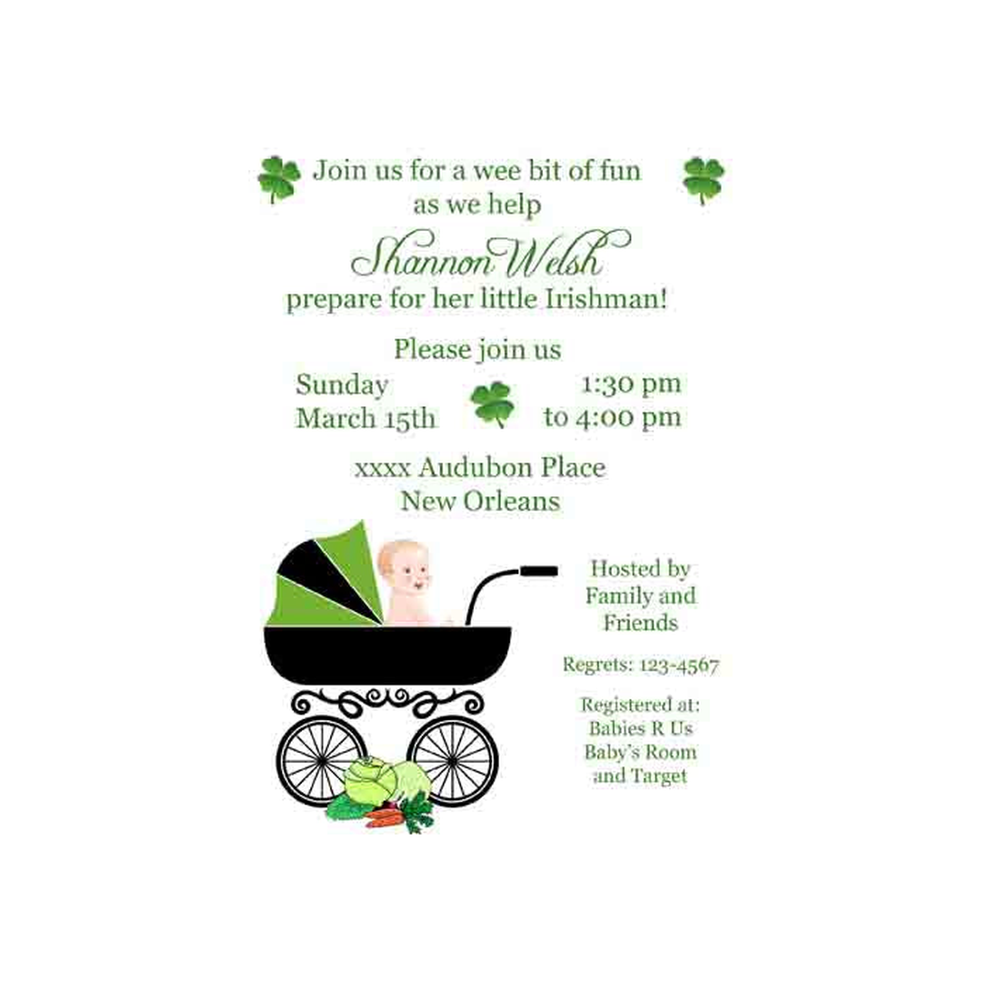 SAINT PATRICK'S BUGGY CUSTOM INVITATION