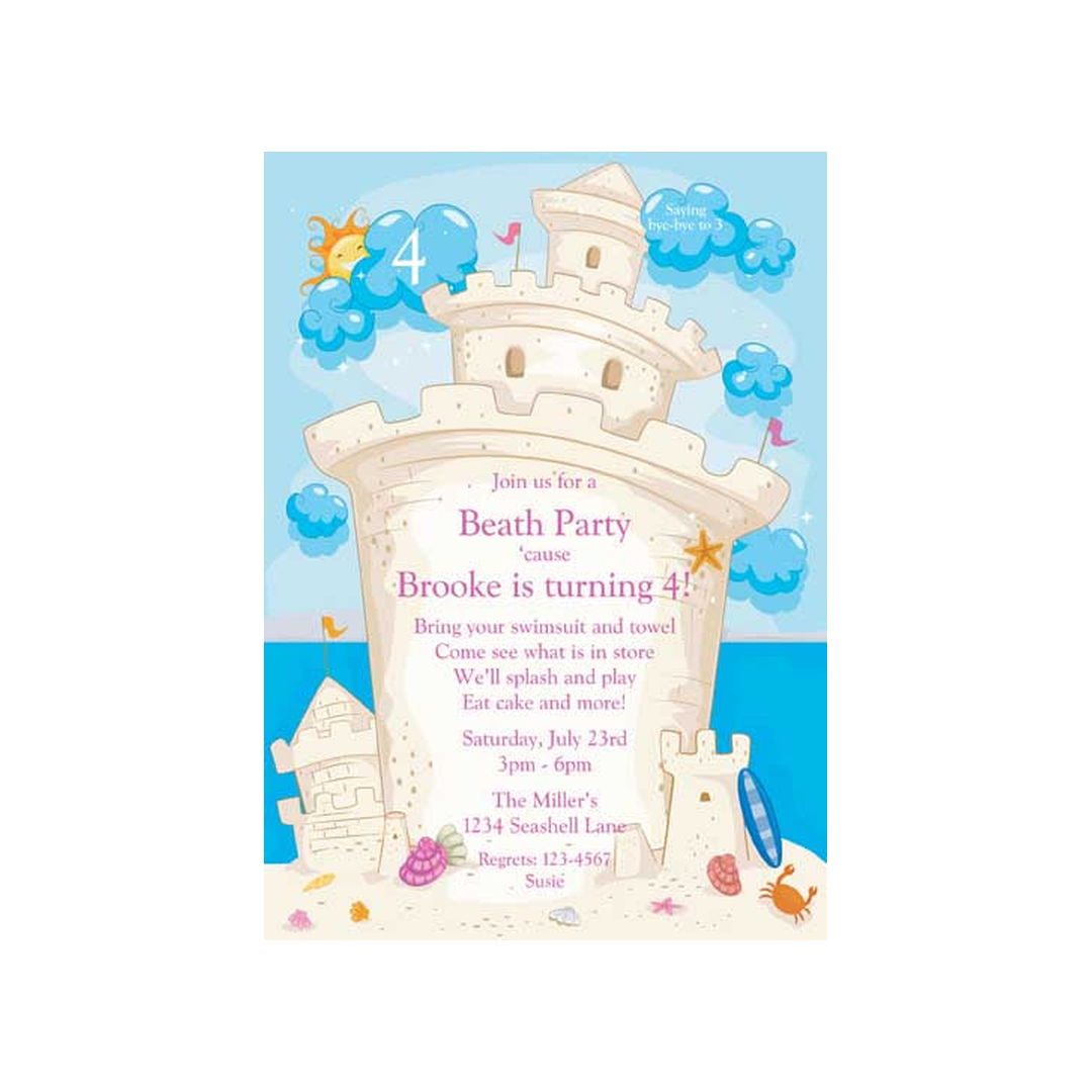 SAND CASTLE CUSTOM INVITATION