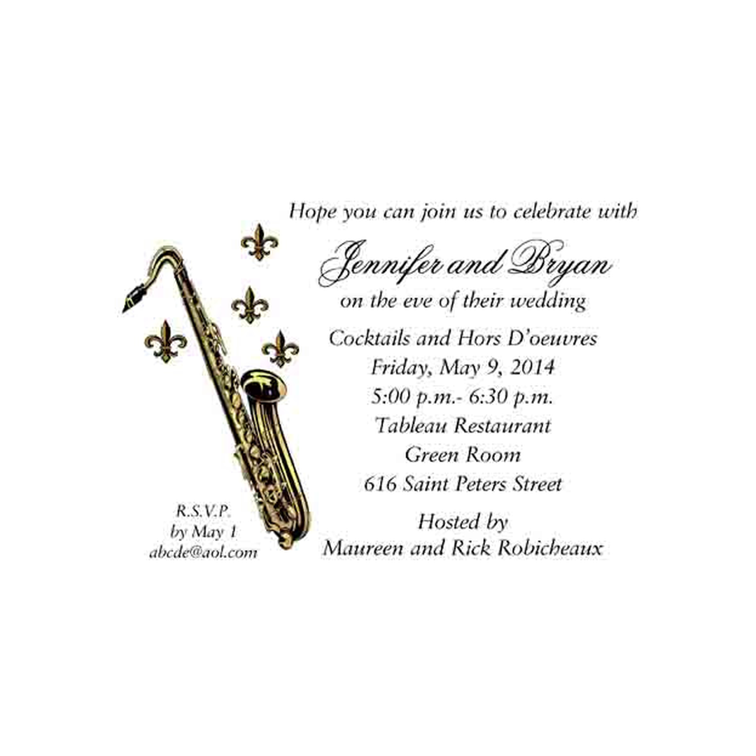 SAXOPHONE CUSTOM INVITATION