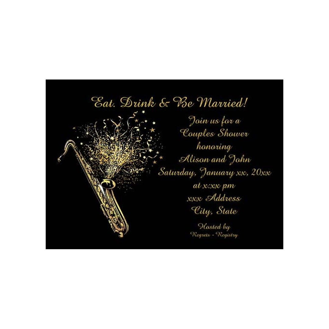SAX AND CONFETTI CUSTOM INVITATION