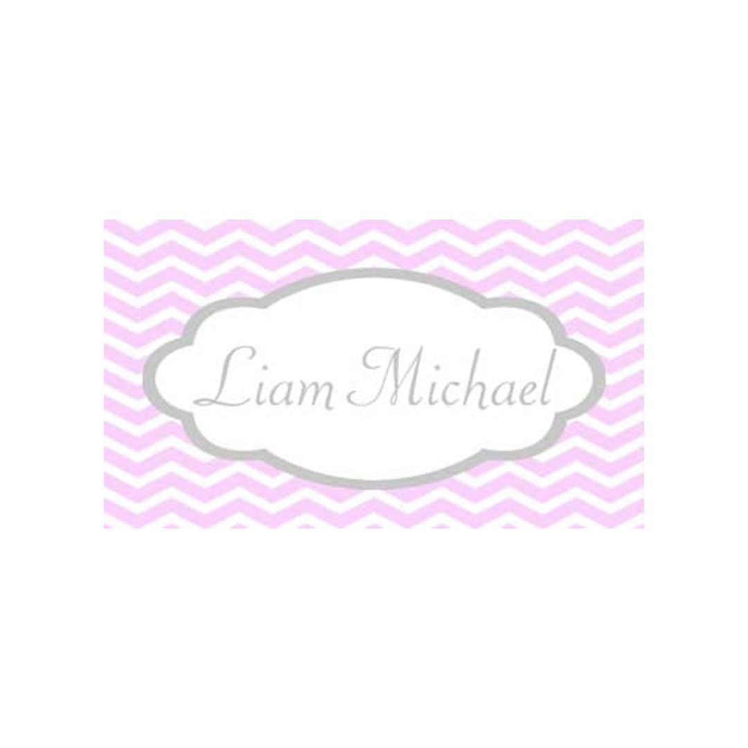 SCALLOP FRAME AND CHEVRON PATTERN PERSONALIZED GIFT OR CALLING CARDS