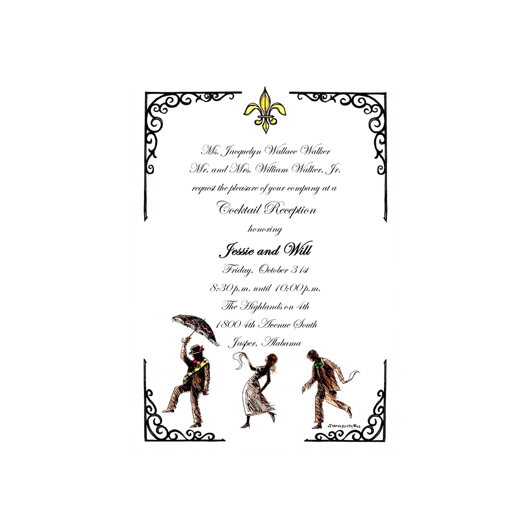 SECOND LINE DANCE - BLANK STOCK INVITATION